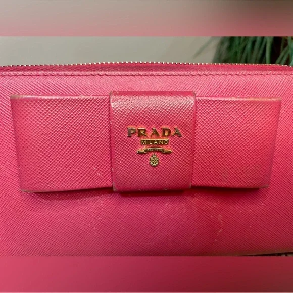 Prada Bow Pink Zip Around Long Wallet Wallet with Bow Accent and Gold
Hardware - Picture 5 of 14